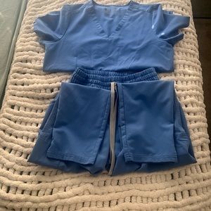 High waisted yola -ceil blue (small petite), casma top medium-sized ceil blue